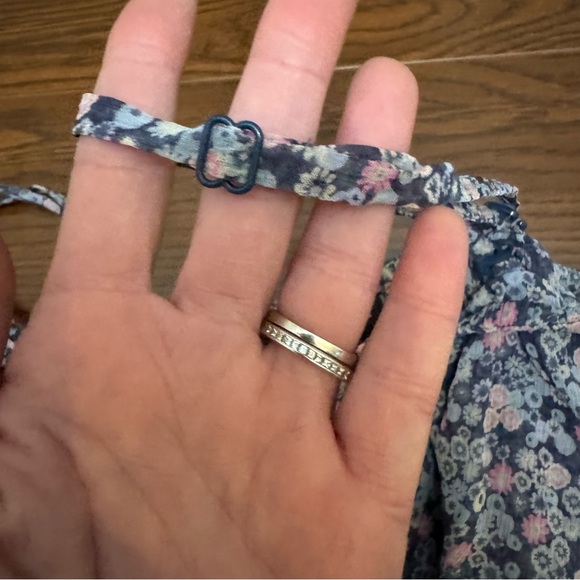 INC Silk Removable Strap Ruffle Tank Floral Top Size 6 Blue Pink Purple White - Picture 6 of 10